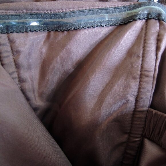 Donna Morgan "Morgan" Brown Strapless Silk Chiffon Dress 8 - Picture 9 of 12